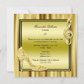 Gold Glittery Stilettos & Music Fabulous 50 Kaart (Achterkant)