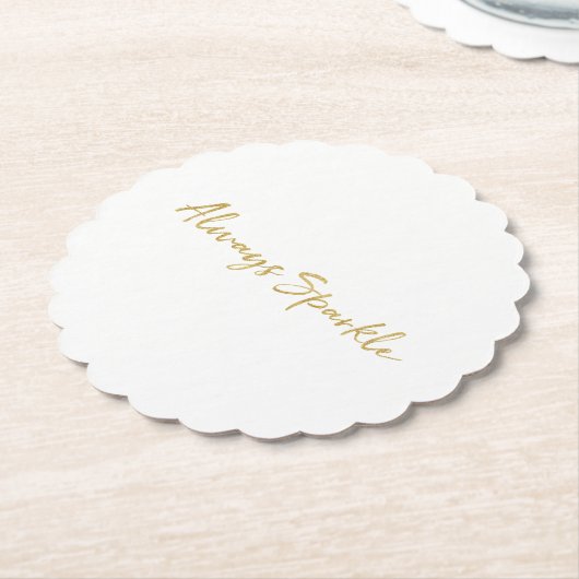 Gold Glitz Always Sparkle Kartonnen Onderzetters (Gekanteld)