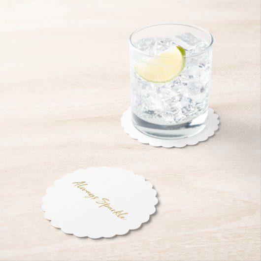 Gold Glitz Always Sparkle Kartonnen Onderzetters (Insitu)