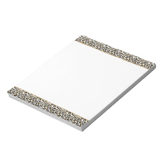 Gold Glitz Black leopard-printer Notitieblok (Linkerzijde)
