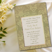 Gold Glitz Damask Wedding Uitnodiging