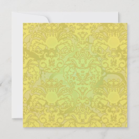 Gold Glitz Damask Wedding Uitnodiging (Achterkant)