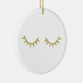 Gold Glitz Eyelashes Keramisch Ornament (Rechts)