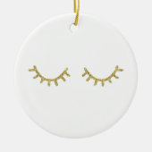 Gold Glitz Eyelashes Keramisch Ornament (Voorkant)