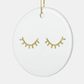 Gold Glitz Eyelashes Keramisch Ornament (Links)