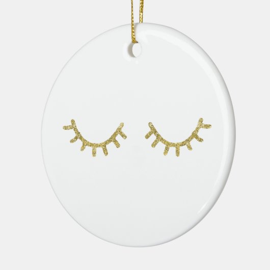 Gold Glitz Eyelashes Keramisch Ornament (Links)