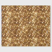 Gold Glitz Glam Sparkle Hearts Cadeaupapier (Vlak)