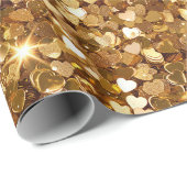Gold Glitz Glam Sparkle Hearts Cadeaupapier (Rol Hoek)