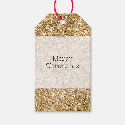Gold Glitz Glitter Cadeaulabel (Voorkant)