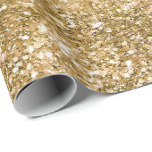 Gold Glitz Glitter Cadeaupapier (Rol Hoek)