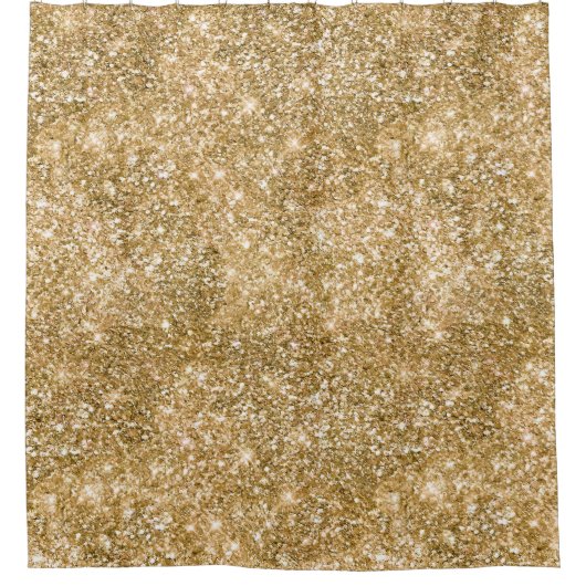 Gold Glitz Glitter Douchegordijn (Voorkant)