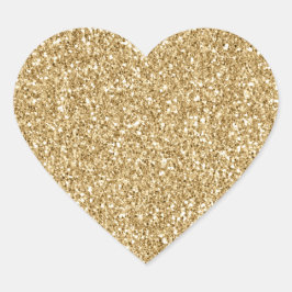 Gold Glitz Glitter Hart Sticker