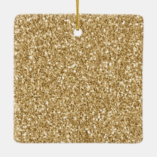 Gold Glitz Glitter Hartnaam Keramisch Ornament (Achterkant)