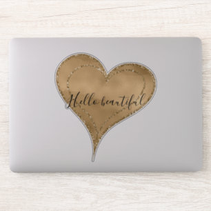 Gold Glitz Glitter Heart Mooie quote Sticker