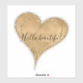 Gold Glitz Glitter Heart Mooie quote Sticker (Vel)
