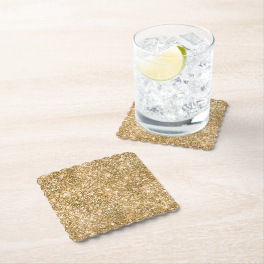 Gold Glitz Glitter Kartonnen Onderzetters (Insitu)