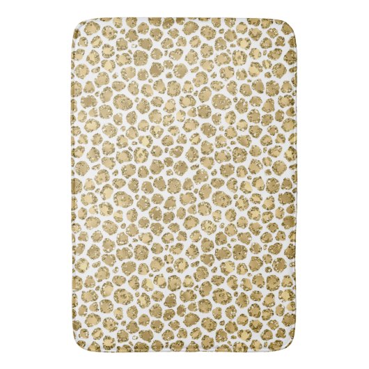 Gold Glitz Glitter Leopard Badmat (Voorkant Verticaal)