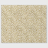 Gold Glitz Glitter Leopard Cadeaupapier (Vlak)