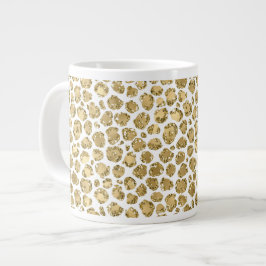 Gold Glitz Glitter Leopard Grote Koffiekop