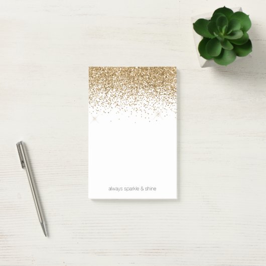 Gold Glitz Glitter Post-it® Notes (Kantoor)
