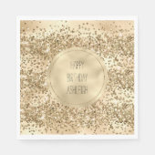 Gold Glitz Glitter Sparkle Confetti Servet (Voorkant)