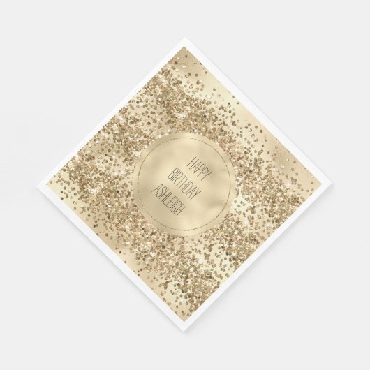 Gold Glitz Glitter Sparkle Confetti Servet (Hoek)