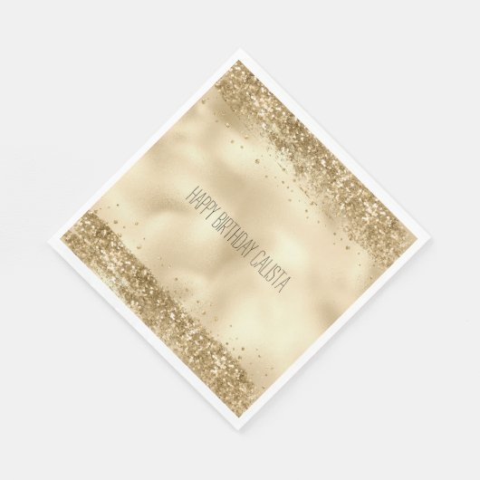 Gold Glitz Glitter Sparkle Confetti Servet (Hoek)