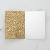 Gold Glitz Glitter Sparkle Kerstmis Kaart (Binnen)