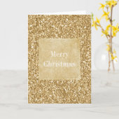 Gold Glitz Glitter Sparkle Kerstmis Kaart (Gele Bloem)