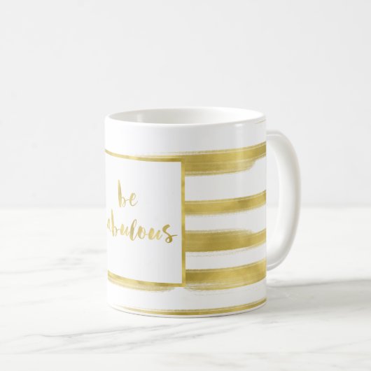 Gold Glitz Stripes zijn verbluffend Koffiemok (Voorkant rechts)