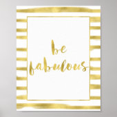Gold Glitz Stripes zijn verbluffend Poster (Voorkant)