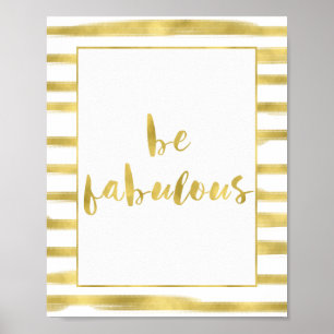 Gold Glitz Stripes zijn verbluffend Poster