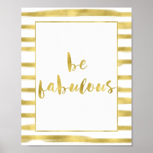 Gold Glitz Stripes zijn verbluffend Poster (Voorkant)