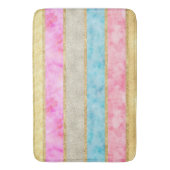 Gold Glitz Waterverf Stripes Badmat (Voorkant Verticaal)