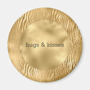 Gold Glitz Zebra gepersonaliseerde prijsopgave Magneet