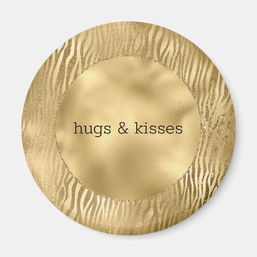 Gold Glitz Zebra gepersonaliseerde prijsopgave Magneet (Voorkant)