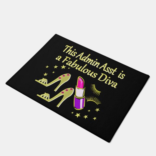 GOLD GLITZY ADMIN ASSISTANT DIVA DESIGN DEURMAT (Schuin)