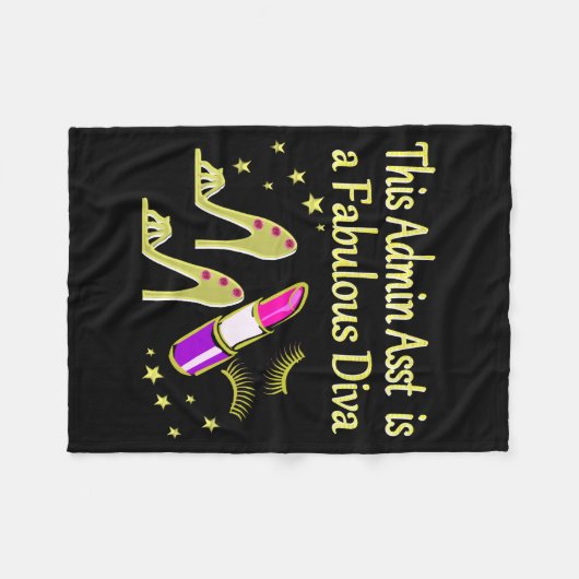 GOLD GLITZY ADMIN ASSISTANT DIVA DESIGN FLEECE DEKEN (Voorkant (Horizontaal))