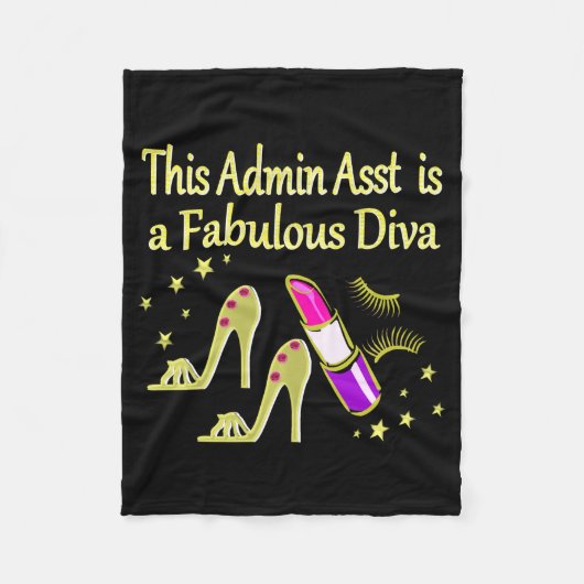 GOLD GLITZY ADMIN ASSISTANT DIVA DESIGN FLEECE DEKEN (Voorkant)
