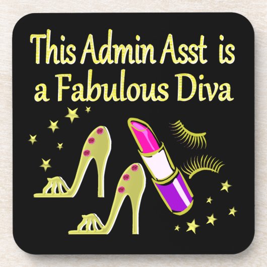 GOLD GLITZY ADMIN ASSISTANT DIVA DESIGN ONDERZETTER (Voorkant)