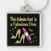 GOLD GLITZY ADMIN ASSISTANT DIVA DESIGN SLEUTELHANGER (Voorkant)