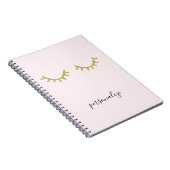 Gold Glitzy Eyelashes Notitieboek (Rechterzijde)