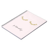 Gold Glitzy Eyelashes Notitieboek (Linkerzijde)