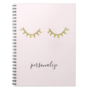 Gold Glitzy Eyelashes Notitieboek