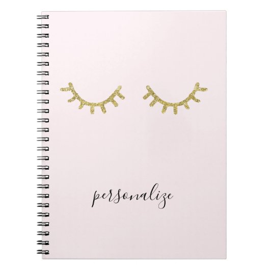 Gold Glitzy Eyelashes Notitieboek (Voorkant)