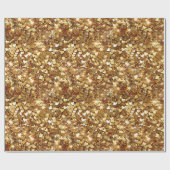 Gold Glitzy Glam Sparkle Hearts Cadeaupapier (Vlak)
