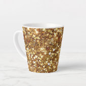 Gold Glitzy Glam Sparkle Hearts Latte Mok (Linkerhoek)