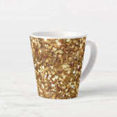 Gold Glitzy Glam Sparkle Hearts Latte Mok (Rechterhoek)