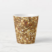 Gold Glitzy Glam Sparkle Hearts Latte Mok (Voorkant)