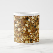 Gold Glitzy Glam Sparkle Stars Grote Koffiekop (Voorkant)